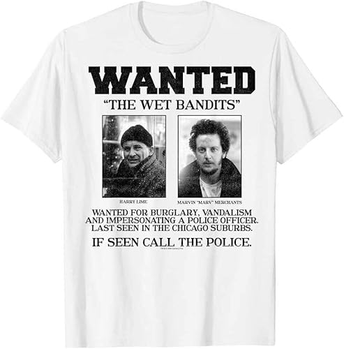 Home Alone Lyme Marv Merchants Wan@ted Wet Bandits T-Shirt S-5XL Home Alone Lyme Marv Merchants Wan@ted Wet Bandits T-Shirt S-5XL von FNASVBOUO