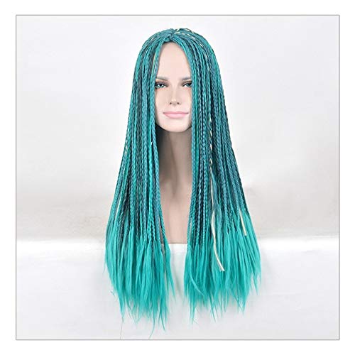 Film Nachkommen 2 Uma Cosplay Perücke Lange Afro Zöpfe Lockiges blaues Kunsthaar für Erwachsene Kind Frauen Mädchen Party Kostüm Perücken KUSY7168 Erwachsene von FNBK
