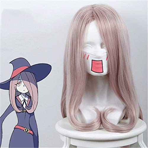 Kleine Hexe Academia Sucy Mambavaran Perücke Cosplay Kostüm Sucy Manbavaran Langes Rosa Lila Synthetisches Haar für Frauen Party Perücken KUZ435b von FNBK