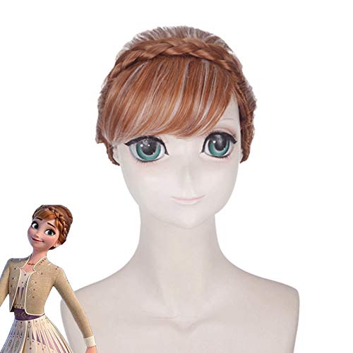 Kurze e Anna Cosplay Perücke Pony mit rund um den Kopf Peitsche Hitzebeständige synthetische Haar Perücken für Frauen PL-762 von FNBK