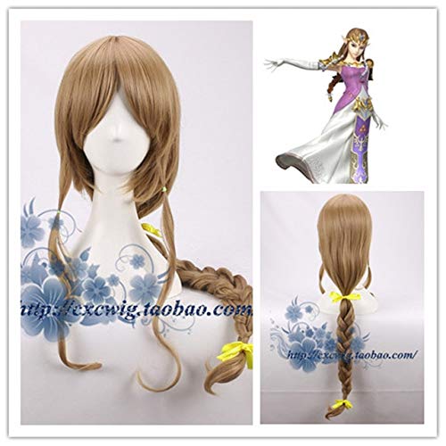Legende von Zelda Twilight Princess Cosplay Perücke Goldene Zöpfe 2 Styling Haarteil Anime Kostüm Rollenspiel Perücke Pelucas + Perücke C von FNBK
