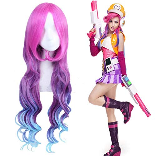Lol Cosplay Perücke Miss Fortune Lange gewellte Ombre Hitzebeständige Kunsthaar Peluca Anime Kostüm Perücken PL-351 von FNBK