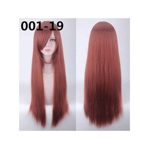 NEU 80cm lange Perücken Hochtemperatur Faser Synthetische Perücken Kostüm Cosplay Perücken Party Perücken 24 Farbe 001-19 von FNBK