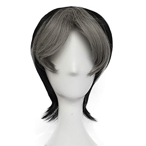 Sofia Die erste Cedric Cosplay Perücke Kurz Schwarz Grau Gerade Synthetische Hitzebeständige Haarparty Karneval Perücken B129 von FNBK