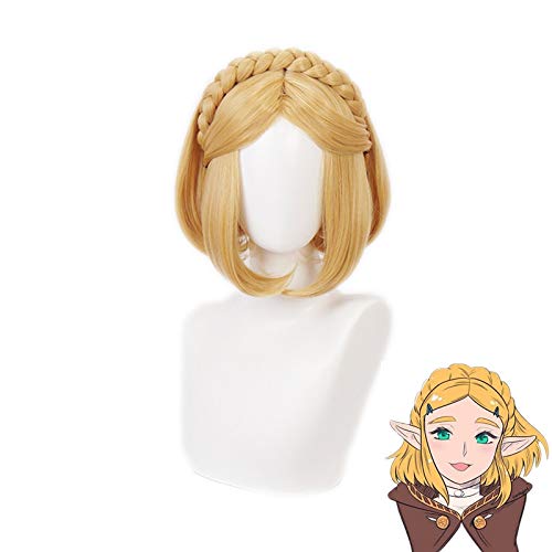 Spiel Die Legende von Zelda: Atem der wilden Prinzessin Zelda Perücken Kurze hitzebeständige synthetische Haare Cosplay Perücken + Perückenkappe QX-12 von FNBK