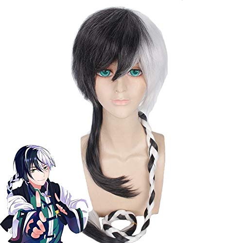 Vocaloid Yuezheng Longya Cosplay Perücken Schwarz Weiß Lang Gerade Geflecht Stil Synthetisches Haar Hitzebeständigkeit Faser Kostüm Perücke PL-317 von FNBK