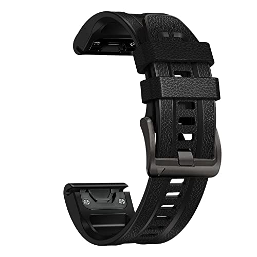 FNDWJ 22 x 26 mm Silikon-Lederarmband für Garmin Fenix 6X 6 Pro 7X 7 5X 5 Plus Epix 3HR 945 Smartwatch, Schnellverschluss-Armband, 22mm For Epix, Achat von FNDWJ