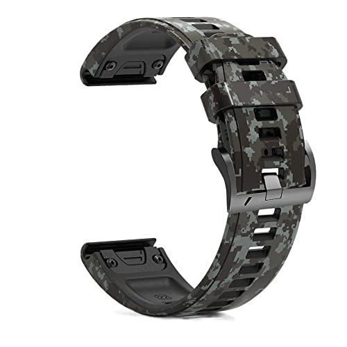 FNDWJ 22 x 26 mm Silikon-Lederarmband für Garmin Fenix 6X 6 Pro 7X 7 5X 5 Plus Epix 3HR 945 Smartwatch, Schnellverschluss-Armband, 26mm Fenix 6X 6XPro, Achat von FNDWJ