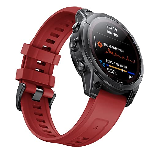 FNDWJ 22 x 26 mm offizielle Schnalle Smartwatch-Armbänder für Garmin Fenix 7 7X 7S 6X 5X 5 Plus 3HR 935 945 Schnellverschluss-Armband aus Silikon, 26mm Fenix 6X-6XPro, Achat von FNDWJ