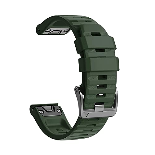 FNDWJ 26 22 mm Schnellverschluss-Smartwatch-Armband für Fenix 7 7X 6 6X Pro 5 5X Plus 3 HR 935 MK2 Echtlederarmband Zubehör Uhrenarmband (Farbe: Silikon 5, Größe: 26 mm) von FNDWJ