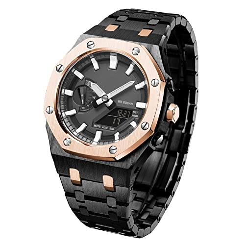 FNDWJ 5rd MOD Kit für GA2100 GA-2110 Metall-Uhrengehäuse, Armband aus 316 Edelstahl, modifiziertes Zubehör, Lünette, Armband mit Bodenabdeckung, Einheitsgröße, Achat von FNDWJ