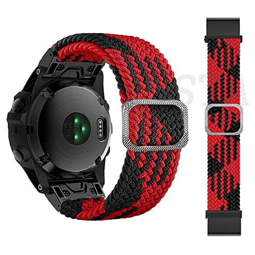 FNDWJ Correa Smartwatch-Armband aus geflochtenem Stretch-Nylon für Garmin Fenix 7, 7X, 6, 6X, Pro, 5, 5X, Plus, 3, 3HR, D2, Epix 22, 26 mm, 26mm Fenix5X 5XPlus, Achat von FNDWJ