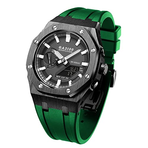 FNDWJ GA2100 MOD Kit für GA2100-4A Metall-Uhrengehäuse, Silikonarmband, 316 Edelstahl, modifiziertes Zubehör, Armband, Lünettenbänder, Einheitsgröße, Achat von FNDWJ