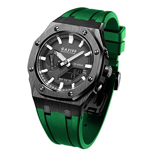 FNDWJ GA2100 MOD Kit für GA2110ET-8A Metall-Uhrengehäuse, Silikonarmband, 316 Edelstahl, modifiziertes Zubehör, Armband, Lünettenbänder, Einheitsgröße, Achat von FNDWJ