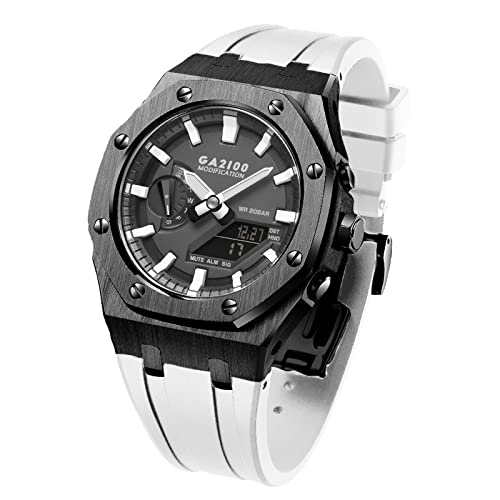 FNDWJ GA2100 MOD Kit für GA2110ET-8A Metall-Uhrengehäuse, Silikonarmband, 316 Edelstahl, modifiziertes Zubehör, Armband, Lünettenbänder, Einheitsgröße, Achat von FNDWJ