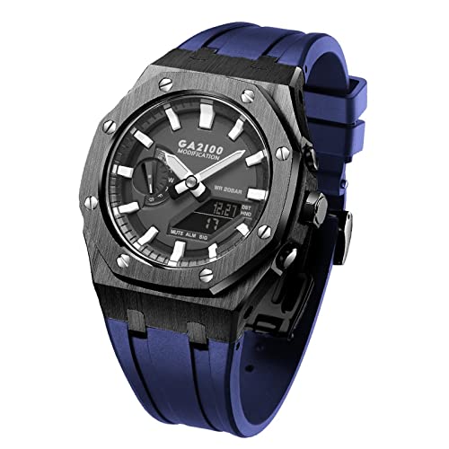 FNDWJ GA2100 MOD Kit für GA2110ET-8A Metall-Uhrengehäuse, Silikonarmband, 316 Edelstahl, modifiziertes Zubehör, Armband, Lünettenbänder, Einheitsgröße, Achat von FNDWJ