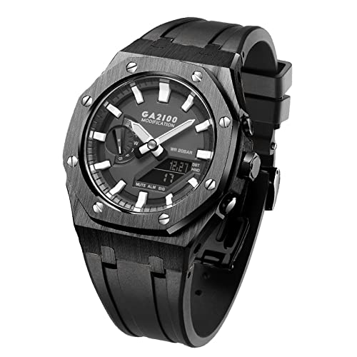 FNDWJ GA2100 MOD Kit für GA2110SU-9A Metall-Uhrengehäuse, Silikonarmband, 316 Edelstahl, modifiziertes Zubehör, Armband, Lünettenbänder, Einheitsgröße, Achat von FNDWJ