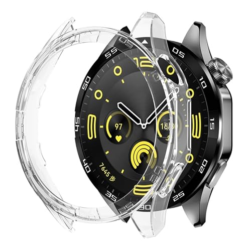 FNDWJ Hülle für Huawei Watch GT 4 46 mm Schutzhülle PC Hard Bumper für Herren Damen GT4 Zubehör kein Displayschutzglas(Transparent) von FNDWJ