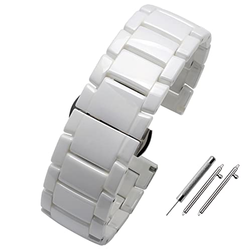 FNDWJ Smartwatch-Armband, 20 mm, 22 mm, Keramik-Armband für Samsung Gear S2, S3, S4, Ersatzband für Huawei Watch 2 Pro GT2 Magic Bands, 20 mm, Achat von FNDWJ