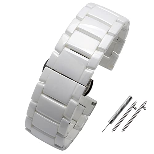 FNDWJ Smartwatch-Armband, 20 mm, 22 mm, Keramik-Armband für Samsung Gear S2, S3, S4, Ersatzband für Huawei Watch 2 Pro GT2 Magic Bands, 22 mm, Achat von FNDWJ