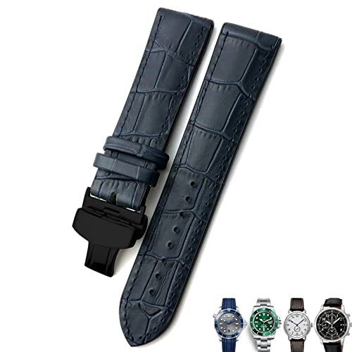 FNDWJ Uhrenarmband aus Leder, 20 mm, 21 mm, 22 mm, für Rolex für Omega Seamaster 300, Hamilton, Seiko, IWC, Tissot-Armband, Schwarz / Braun, 20 mm, Achat von FNDWJ