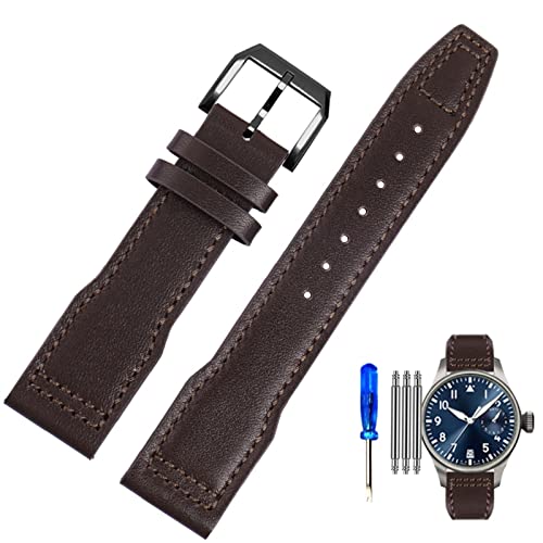 FNDWJ Uhrenarmband aus echtem Leder für IWC-Piloten, Little Prince Male Mark 18 Big Fly Portugal, weiches, bequemes Armband, 20 mm Armband, 21 mm, Achat von FNDWJ