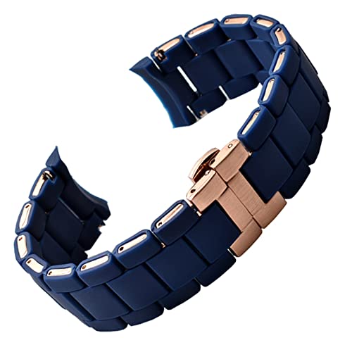 FNDWJ Weiß-schwarzes Silikon-Gummi-beschichtetes Stahlarmband für Armani AR5905|5906|5920|5919|5859 Damenarmband,20 mm Herrenarmband,23 mm, 23 mm, Achat von FNDWJ