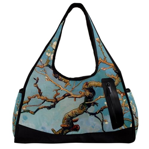 Duffle Bag, Duffle Bag for Men, Workout Bag, Tote Bag for Travel, Workout, Oil Painting Aprikose Flowers, Muster 5728, 47x16.5x27cm(18.5x6.5x10.6in) von FNETJXF