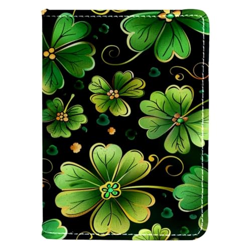 FNETJXF Reisepasshülle Damen, Kunstleder, Reisepasshülle für Herren, Grünes Kleeblatt St. Patrick's Day, Muster 1203, 10x14cm/4x5.5 in FNETJXF Reisepasshülle Damen, Kunstleder, Reisepasshülle für Herren, Grünes Kleeblatt St. Patrick's Day, Muster 1203, 10x14cm/4x5.5 in von FNETJXF