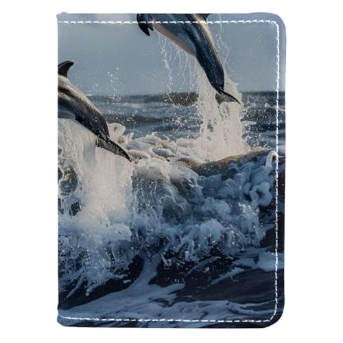 FNETJXF Reisepasshülle Damen, Kunstleder Reisepasshülle, Reisedokumentenhalter, Ozean Meerestiere Delfine, Muster 3733, 10x14cm/4x5.5 in FNETJXF Reisepasshülle Damen, Kunstleder Reisepasshülle, Reisedokumentenhalter, Ozean Meerestiere Delfine, Muster 3733, 10x14cm/4x5.5 in von FNETJXF