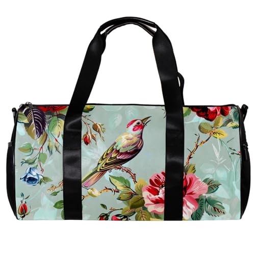 Turnbeutel für Damen, Turnbeutel für Herren, Damen, Turnbeutel, Yoga, Sport, Fitnessstudio, Handtasche, Blume, Kolibri, Pfingstrose, Muster 1116, 45x23x23cm(17.7x9x9in) von FNETJXF