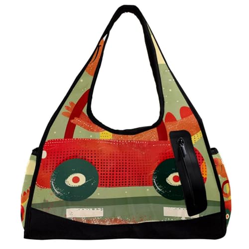 Turnbeutel für Damen, Turnbeutel für Herren, Sporttasche, Yoga, Sport, Fitnessstudio, Handtasche, schöne Tier-Pinguin-Familie, Muster 3338, 47x16.5x27cm(18.5x6.5x10.6in) von FNETJXF