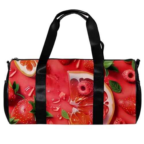 Turnbeutel für Damen, Turnbeutel für Herren, Turnbeutel für Damen, Carry On Weekender Bag, Hello Summer Fruit Watermelon Strawberry, Muster 2418, 45x23x23cm(17.7x9x9in) von FNETJXF