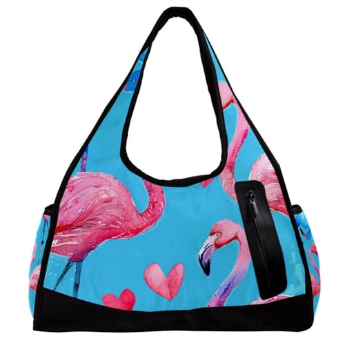 Turnbeutel für Herren, Damen, Turnbeutel, Yoga-Sporttasche, Handtasche, Flamingo-Blume, Monstera, Muster 922, 47x16.5x27cm(18.5x6.5x10.6in) von FNETJXF