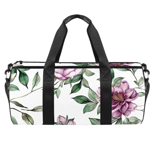 Turnbeutel für Herren, Turnbeutel für Herren, Damen, Sporttasche, Reisetasche, Seesack für Damen, pastorable rosa Rose, Blume, Vintage, Muster 6629, 45x23x23cm(17.7x9x9in) von FNETJXF