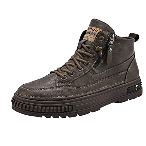 FNKDOR 2022 Winterstiefel Herrenschuhe Kleine weiße Schuhe High Top Retro Boardschuhe Studenten Modische Turnschuhe mit dicken Sohlen von FNKDOR