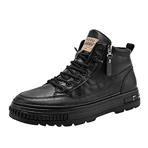 FNKDOR 2022 Winterstiefel Herrenschuhe Kleine weiße Schuhe High Top Retro Boardschuhe Studenten Modische Turnschuhe mit dicken Sohlen von FNKDOR