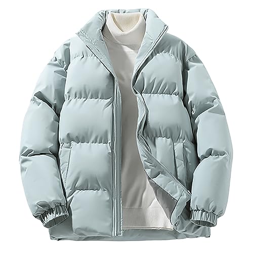 FNKDOR 2023 Neu Winterjacke Damen Stehkragen Dicker Große Größen Steppjacke Baumwolljacke Daunenjacke (Blue, M) von FNKDOR