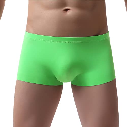 FNKDOR 2024 Boxershorts Herren Eisseide Stretch Hauchdünn Ohne Naht Low Rise Atmungsaktive Bequeme Unterhosen (Green, L) von FNKDOR