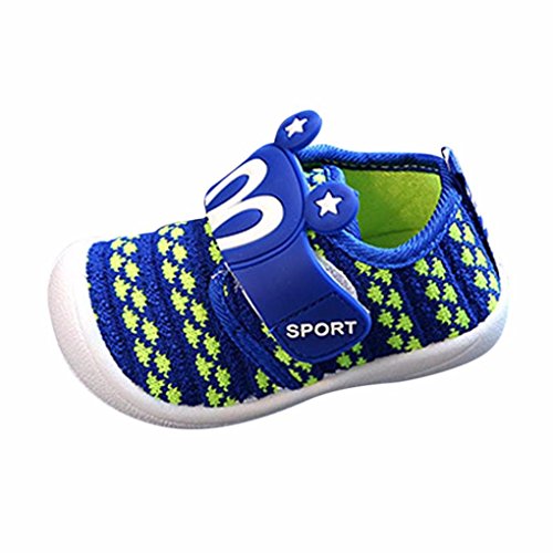 FNKDOR Baby Quietsche Schuhe Hasenohren Squeaky Krabbelschuhe für Jungen und Mädchen(Länge: 14 cm,Blau) von FNKDOR