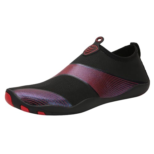 FNKDOR Barfuss Schuhe Herren Strandschuhe Aquaschuhe Badeschuhe Barfußschuhe Outdoor Günstig Schwimmschuhe Surfschuhe Gr.40-46 (Red, 44) von FNKDOR