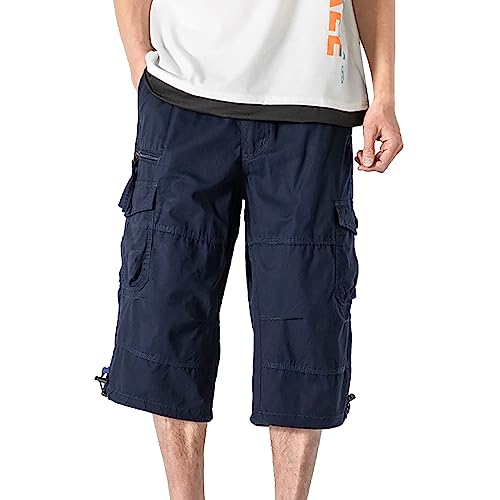 FNKDOR Cargo Shorts Herren 3/4 Wandershorts Kurze Cargohose mit Gürtel von FNKDOR