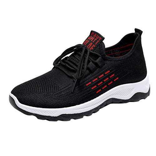 FNKDOR Dämpfung Sneaker Damen Turnschuhe Mesh Atmungsaktiv Leichte Laufschuhe Fitness Sportschuhe Casual Damen Schuhe Schwarz#2 39 von FNKDOR