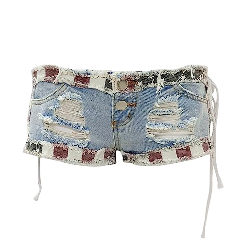 FNKDOR Jeans Shorts Damen Sommer Kurze Hosen Damen Low Waist Denim Hotpants Sexy Nachtclub Shorts von FNKDOR