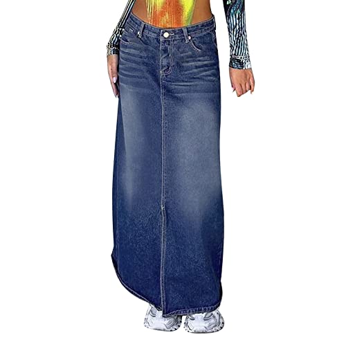 FNKDOR Jeansrock Damen Lang Klassisch Hohe Taille Bleistiftrock Maxirock mit Schlitz FNKDOR Jeansrock Damen Lang Klassisch Hohe Taille Bleistiftrock Maxirock mit Schlitz von FNKDOR
