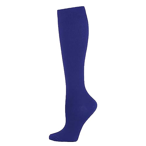 FNKDOR Kompressionsstrümpfe Damen und Herren Sommer Lange Stützstrümpfe Kompressionssocken Compression Socks für Sport Running Wandern Reisen Radsport (Blue, M) von FNKDOR