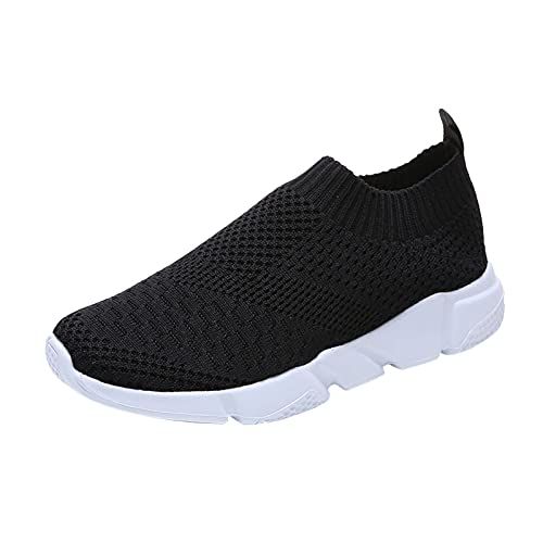 FNKDOR Ohne Schnürsenkel Turnschuhe Damen Sneaker Ultra Leichte Laufschuhe Atmungsaktiv Stoff Fitness Sportschuhe Schwarz 39 von FNKDOR