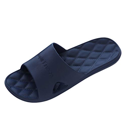 FNKDOR “Simple Fashion” Hausschuhe Damen Herren Badeschuhe Super Soft rutschfest Slippers Damen Schuhe Dunkelblau 42 von FNKDOR