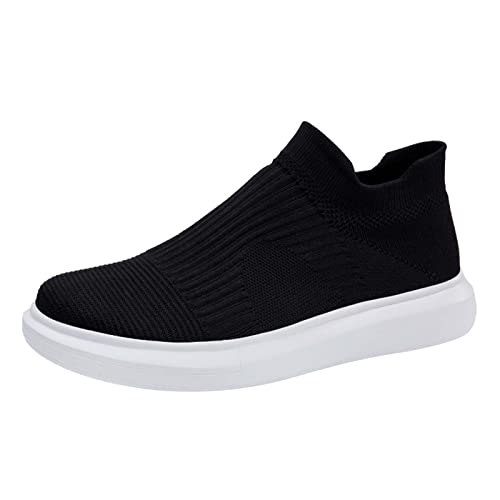 FNKDOR Slip on Sneaker Damen Modisch Bequeme Turnschuhe Atmungsaktiv Leichte Ohne Schnürsenkel Laufschuhe (White, 38) von FNKDOR