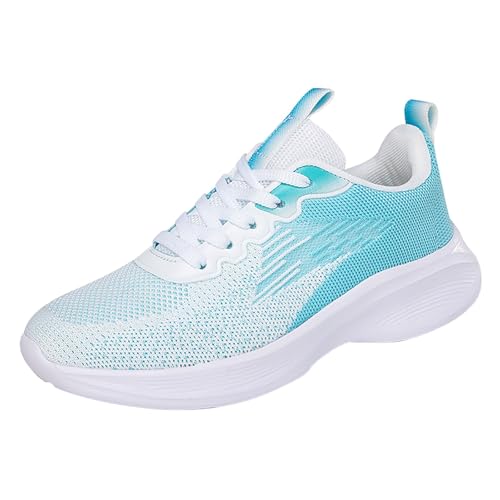 FNKDOR Sneaker & Sportschuhe für Damen Mesh Atmungsaktiv Leichtgewichts Farbverlauf Laufschuhe Turnschuhe gr 35-42 (Light Blue, 41) von FNKDOR